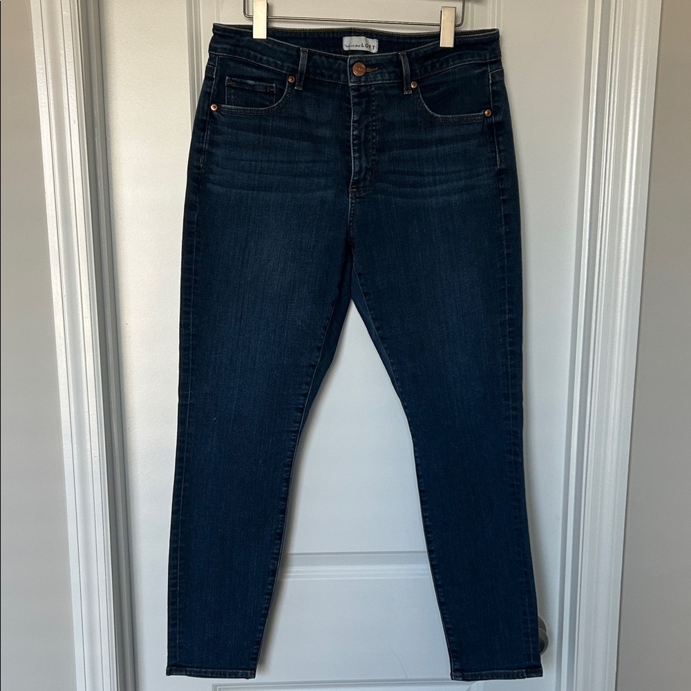 LOFT Women's Dark Indigo Skinny Jeans